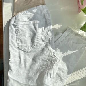 LOFT White and Cream Straight Leg Jeans